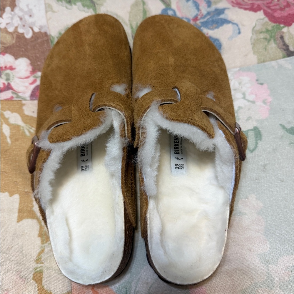 Birkenstock cognac  Suede clogs